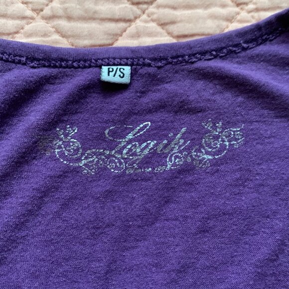 LOGIK - Purple Tank Top with silver crown diamond print - small - Picture 7 of 10